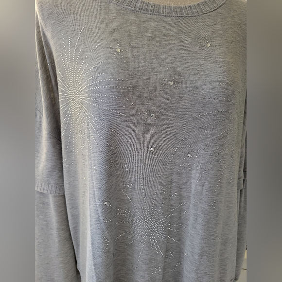 Gray and Sparkly Silver Top - Picture 2 of 10